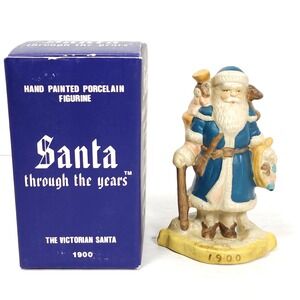 Santa Through The Years 1900 Victorian  Santa Christmas‎ Porcelain Figure  Vtg